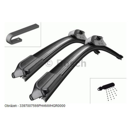 Sada přesných flat stěračů 650+550mm HÁK s integrovaným ostřikovačem  Bosch - www.sterace.eu